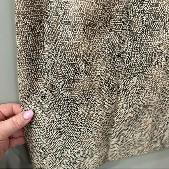 Brandon Thomas Skirt Designer Leather Snake Skin Print Couture Skirt Size 9 - Picture 3 of 5